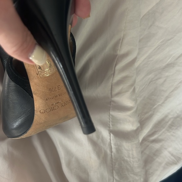 Jimmy Choo Peep Toe Heeled Booties EUC AUTHENTIC 37.5 - Picture 12 of 12